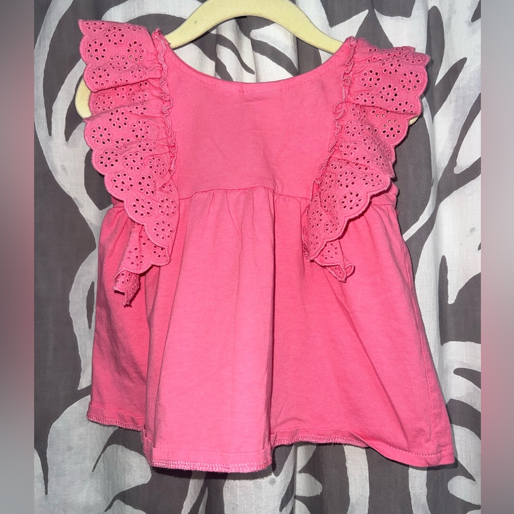 Pink Eyelet Ruffle Top - Picture 2 of 2